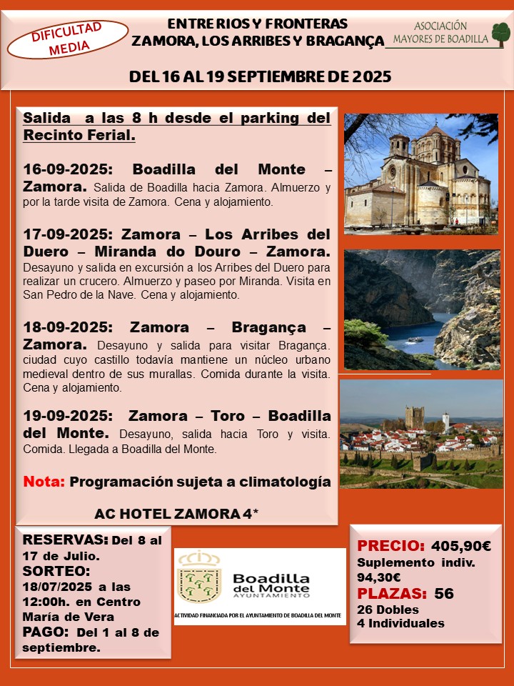 ZAMORA:  DEL 16 AL 19 DE SEPTIEMBRE DE 2025